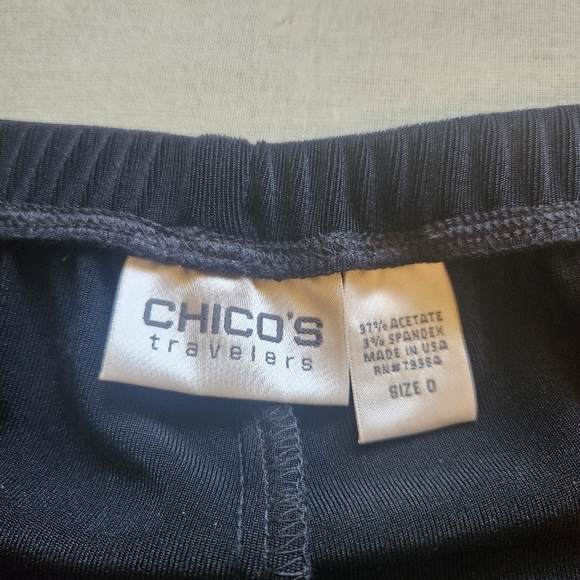 CHICO'S BLACK TRAVELERS PULL ON PANTS SIZE 0(4/6-S) - Picture 4 of 7